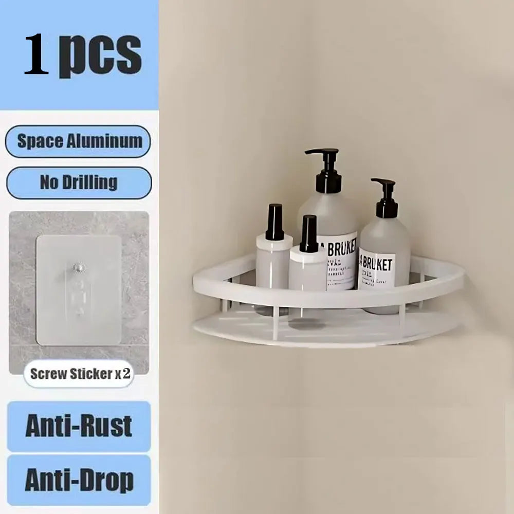 No-Drill Bathroom Shelf | Self-Adhesive Wall Organizer
