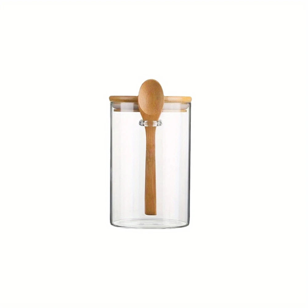 Bamboo Airtight Jars with Spoons