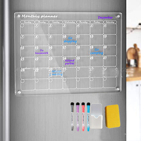 Acrylic Magnetic Dry Erase Board Calendar