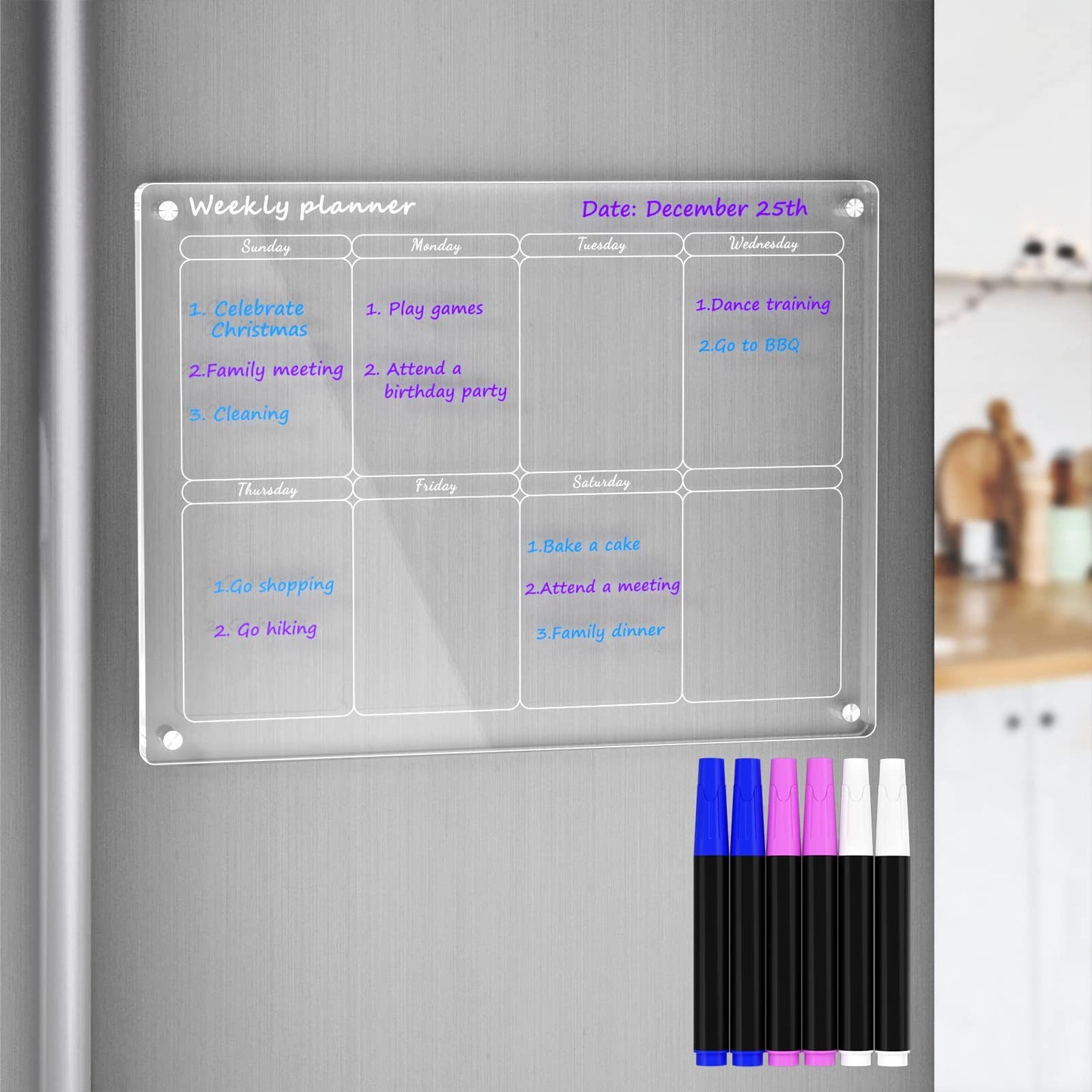 Acrylic Magnetic Dry Erase Board Calendar