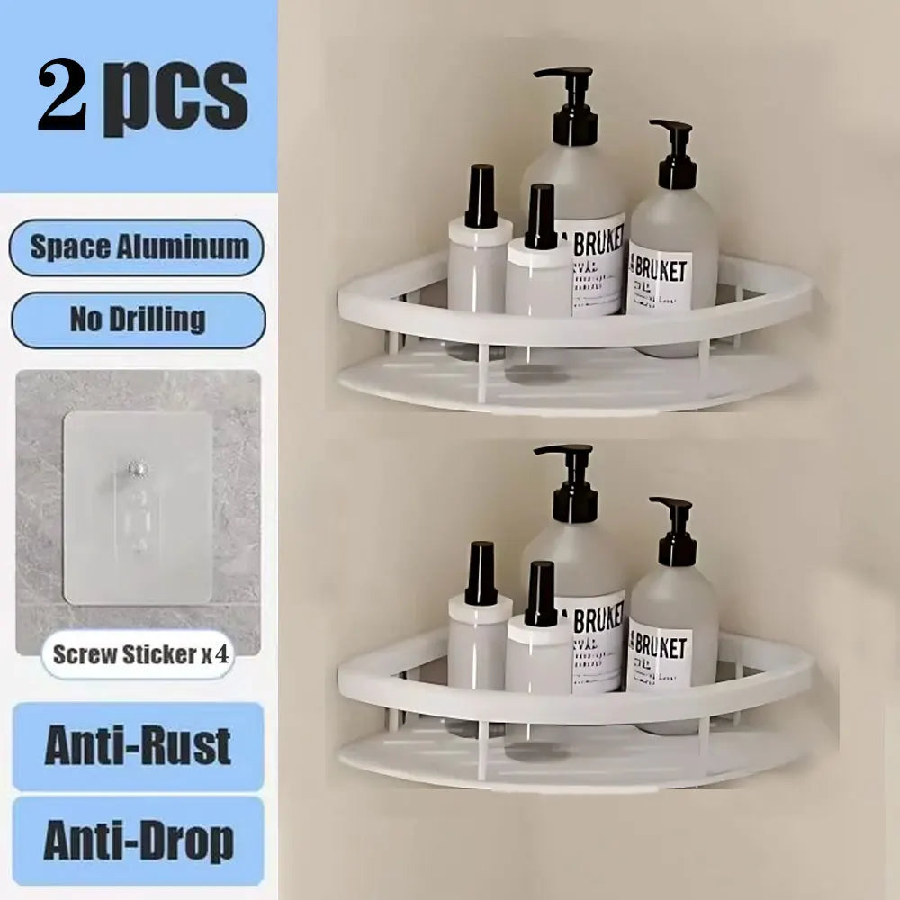 No-Drill Bathroom Shelf | Self-Adhesive Wall Organizer