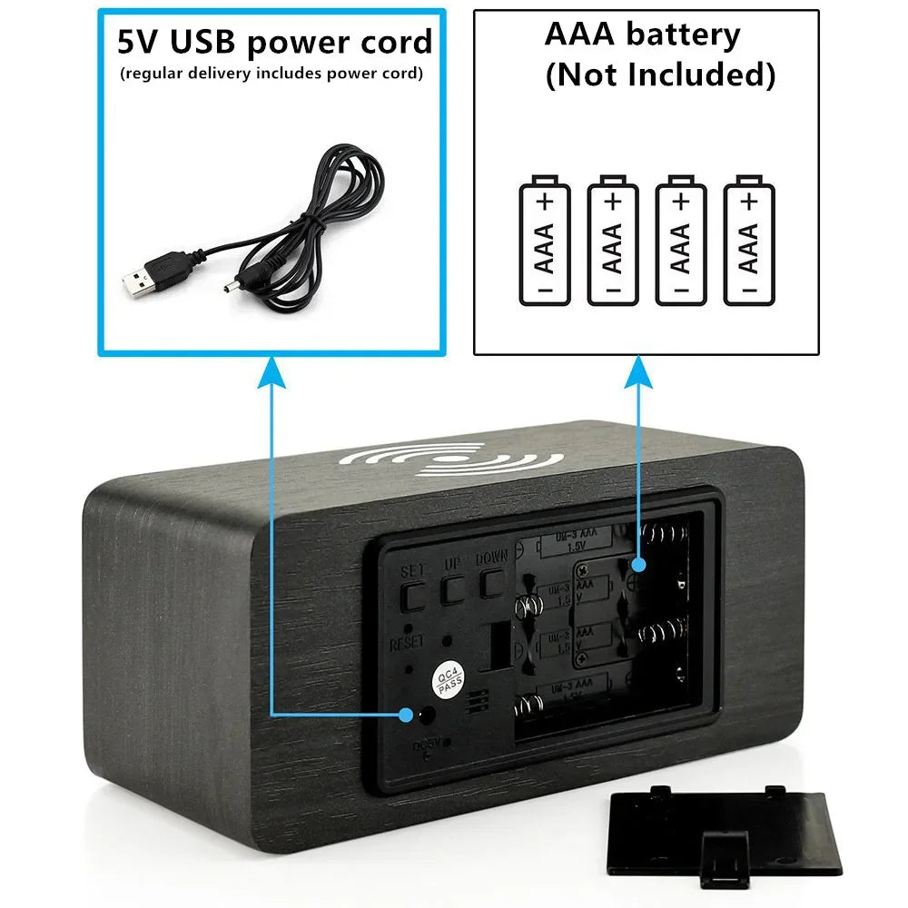 Wireless charging Alarm clock with 5+ features ⏰