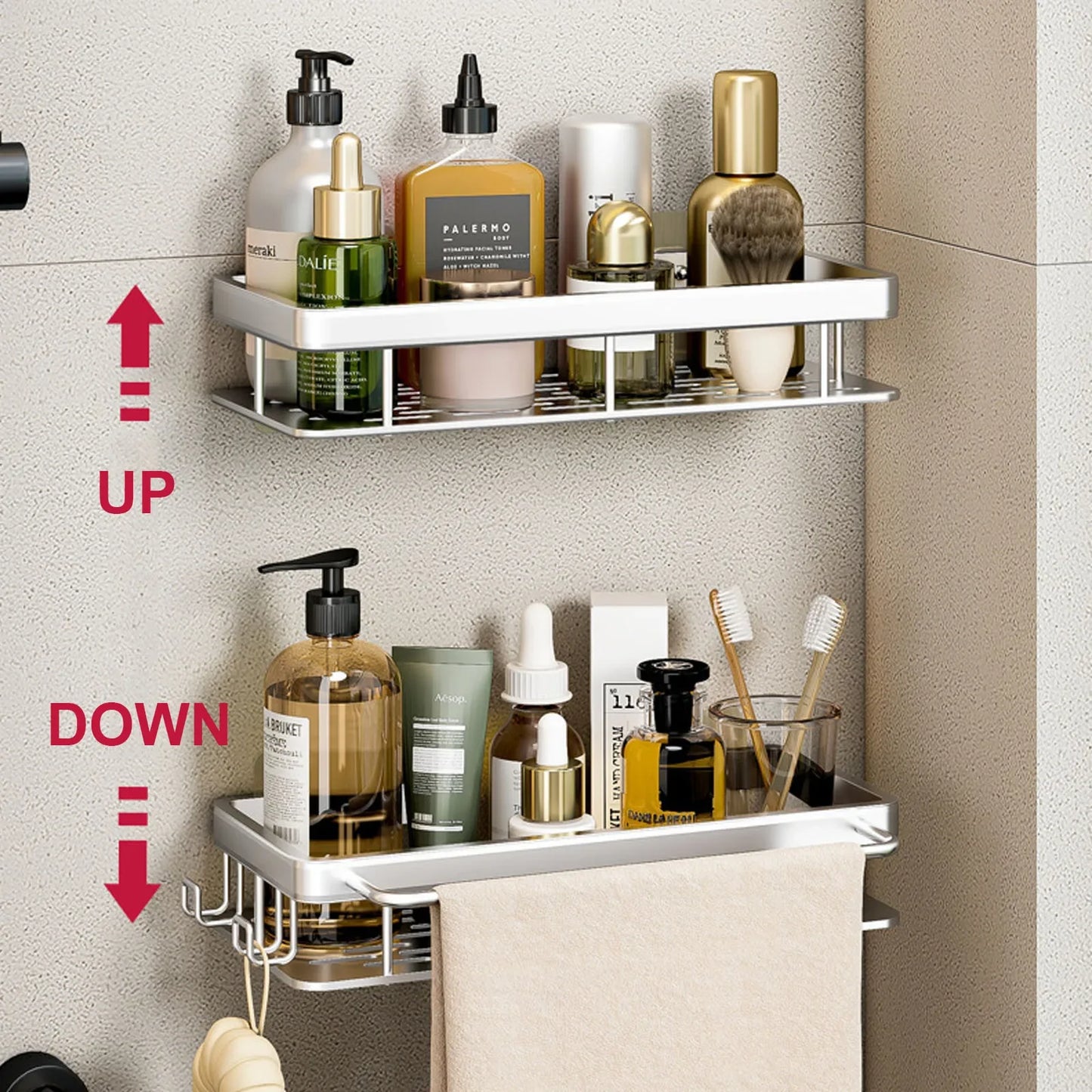 No-Drill Bathroom Shelf | Self-Adhesive Wall Organizer