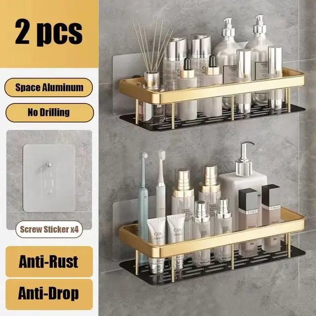No-Drill Bathroom Shelf | Self-Adhesive Wall Organizer