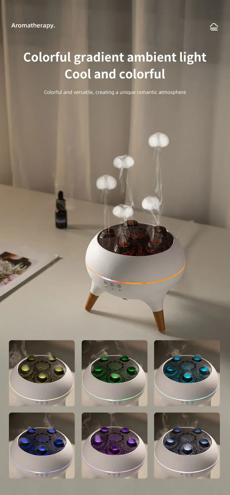 Jellyfish Air Humidifier | LED Aroma Diffuser