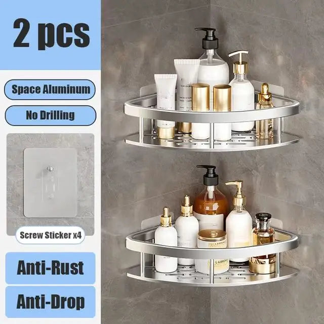 No-Drill Bathroom Shelf | Self-Adhesive Wall Organizer