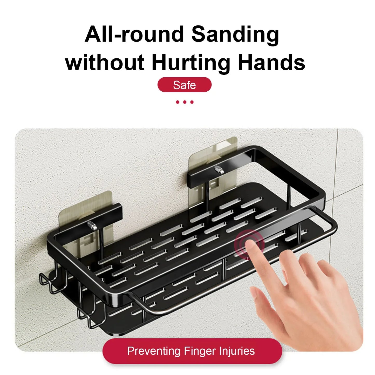 No-Drill Bathroom Shelf | Self-Adhesive Wall Organizer