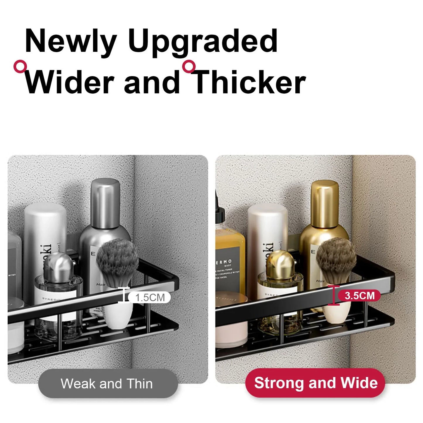 No-Drill Bathroom Shelf | Self-Adhesive Wall Organizer