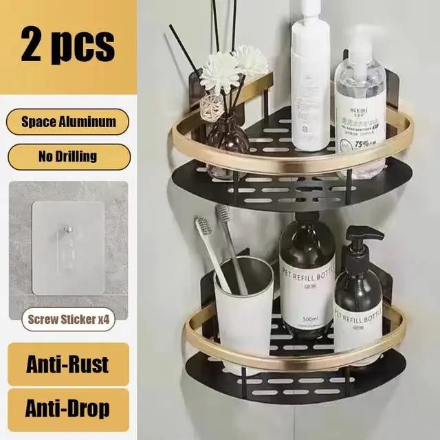 No-Drill Bathroom Shelf | Self-Adhesive Wall Organizer