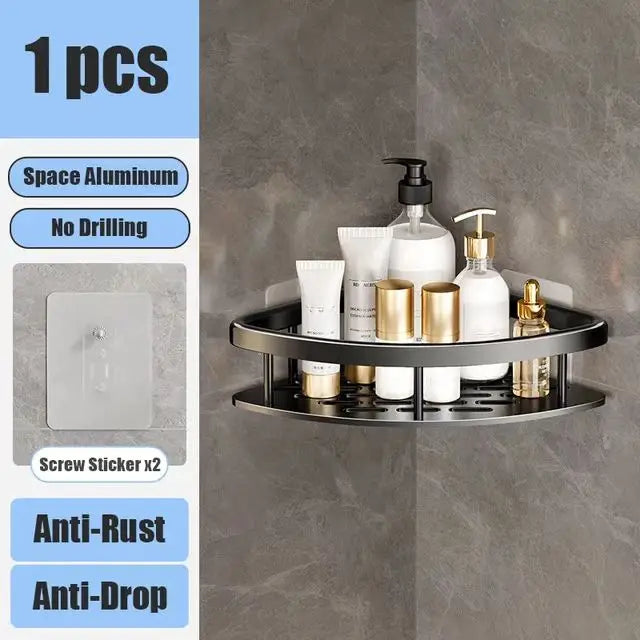 No-Drill Bathroom Shelf | Self-Adhesive Wall Organizer