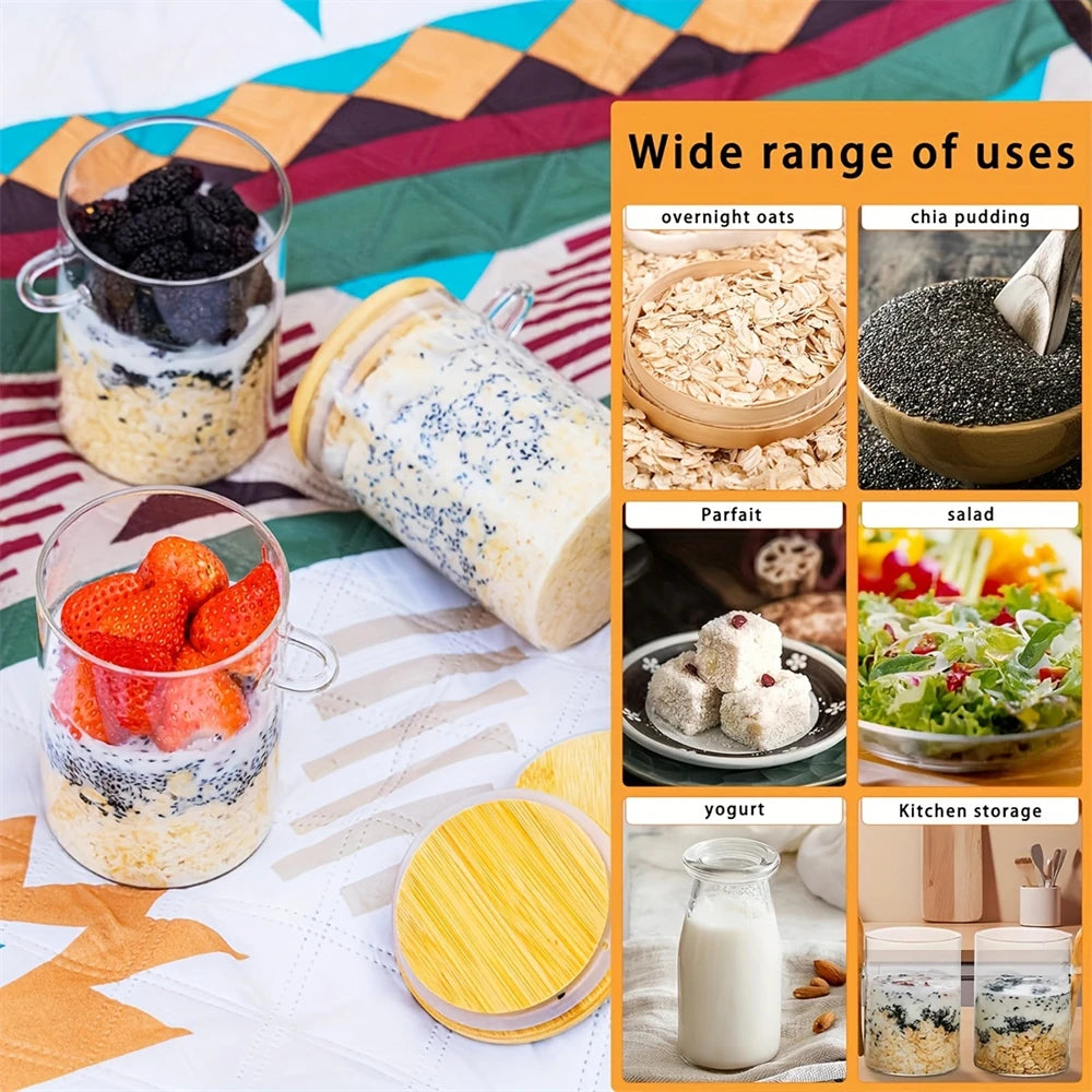 Bamboo Airtight Jars with Spoons