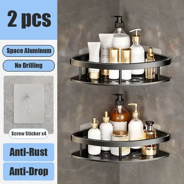 No-Drill Bathroom Shelf | Self-Adhesive Wall Organizer